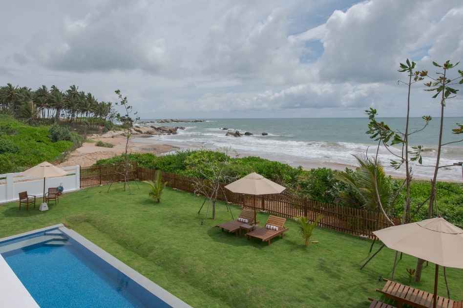 pool and garden view from upstair luxury rooms at Villa Tanderra Tangalle Sri Lanka